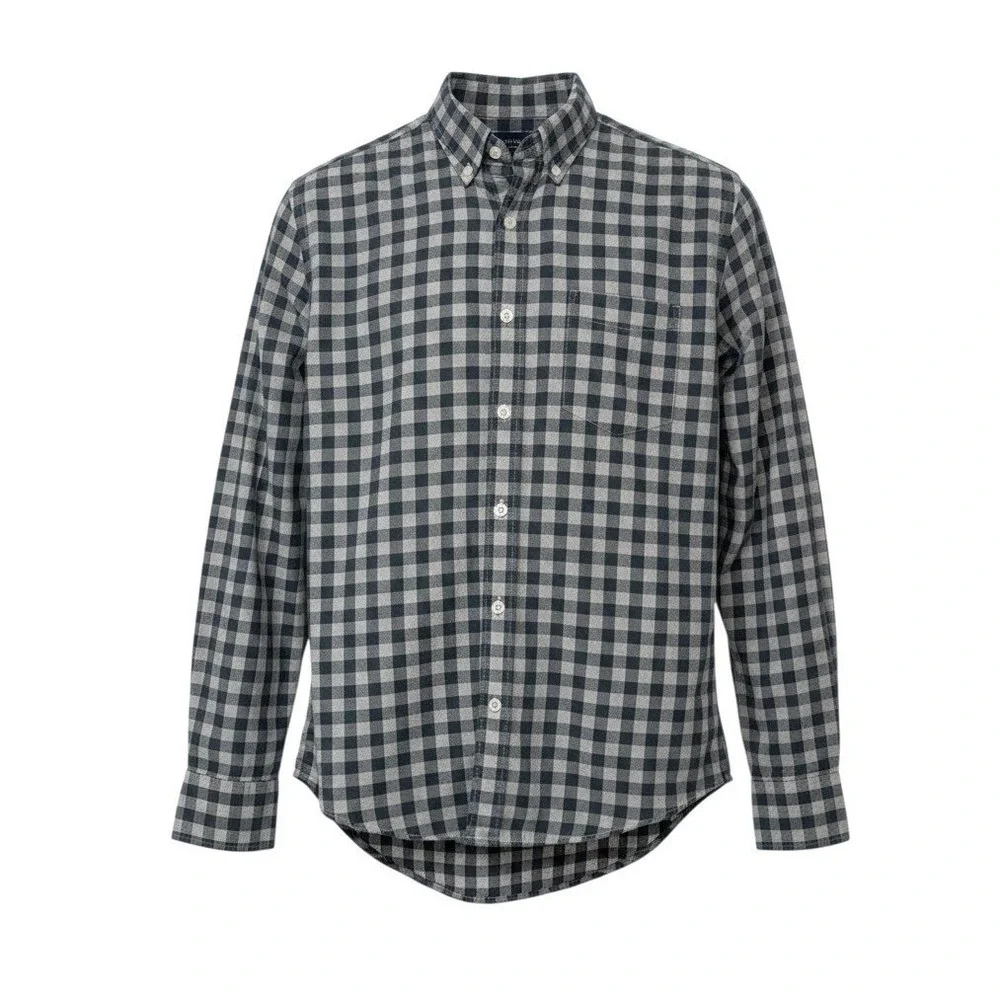 J. Crew Green‎ Gingham Button Down Shirt Mens 100% Cotton Size Med